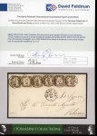 Stamp of Italian States » Sicily » Cancellations (ordered by towns alphabetically) SIRACUSA: 1861 Sardinia 10c dark olive grey, six  examples all neatly tied by SIRACUSA/12.SET.61 cds on a 1861 folded letter sheet