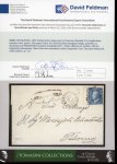 Stamp of Italian States » Sicily » Cancellations (ordered by towns alphabetically) SPADAFORA: 1859 Cover to Palermo with 2 Gr. bright blue plate I left sheet marginal showing oval SPADAFORA in alongside