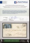 Stamp of Italian States » Sicily » Cancellations (ordered by towns alphabetically) VALLELUNGA: 1860 (17.2) registered cover to Palermo with 1859 2 Gr. plate III right sheet marginal horizontal pair with oval VALLELUNGA