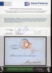Stamp of Italian States » Sicily » Cancellations (ordered by towns alphabetically) MARITIME MAIL - MESSINA: "Vapore Comierciale - Posta di Messina" circular cachet tying 1861 Neapolitan Provinces 5 Gr. carmine rose on folded letter sheet to Messina