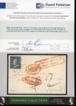 Stamp of Italian States » Sicily » Cancellations (ordered by towns alphabetically) MARITIME MAIL - NAPOLI: "Paechetto a Vap di Sicilia Fuori Vagigi" red boxed cachet alongside 2 Gr. cobalt blue, plate I, on cover and cover front