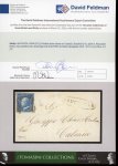 Stamp of Italian States » Sicily » Cancellations (ordered by towns alphabetically) AUGUSTA: 1859 (25.1) Folded letter sheet to Catania, franked 2 Gr. plate I, NA paper (Sass. 6a), position 26, showing oval AUGUSTA in black alongside (Ocf - P.11), very fine.