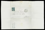 Stamp of Italian States » Sicily » Cancellations (ordered by towns alphabetically) BIVONA: 1859 (29.5) Folded letter sheet sent within Palermo, franked 2 Gr. plate II, NA paper (Sass. 6a), position 96, showing oval BIVONA in black alongside (Ocf - P.13), very fine and rare.