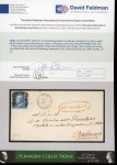 Stamp of Italian States » Sicily » Cancellations (ordered by towns alphabetically) LEONFORTE: 1859 (11.1) Folded lettersheet to Palermo, franked 2 Gr. dark cobalt blue (cobalto scuro) (Sassone 6c), plate I, NA paper, with oval red LEONFORTE (Osf. red - P R3) and arrival cds alongside, a fine and extrem