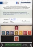 Stamp of Italian States » Sicily » Essays and Proofs Sicily 1858 Tommaso Aloysio Juvara complete set of seven unused imperf colour essays on large archival document fragment, plus 20Gr and 50Gr 'used'