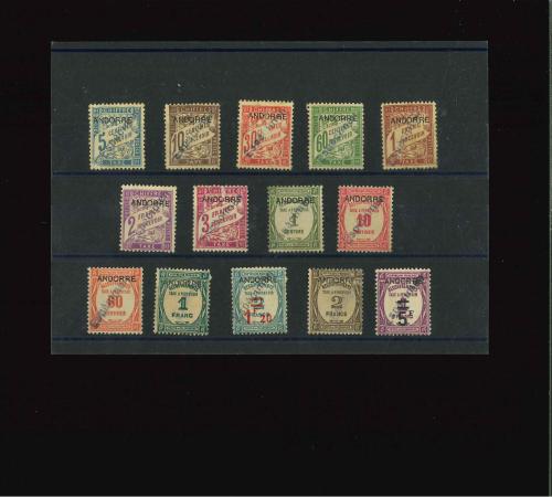 Stamp of Colonies françaises » Andorre (Poste française) 1931-1932, bel ensemble de 14 timbres-taxe neufs *