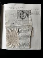 Stamp of Ireland » Revenues & Fiscals » Embossed Stamp Duty 1811-1838 General Duty: Old-time attractive collection of 109 documents or fragments, all mounted on album pages, some being knowledgeable written up in pencil, with Schonfeld reference numbers noted on most items, showi