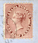 Stamp of Canada » Colony of Canada » Cancellations TORONTO: 1852–57 ½d Deep Rose on Local Drop Letter,