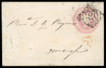 Stamp of Ireland » GB Used In Ireland 1844-1909 Diamond Numerals: Attractive collection neatly mounted on 60 album pages with over 200 covers, stamps and fragments, classified by Post Office number from 300 to 398 (incomplete), Leighlinbridge to New Ross, mi