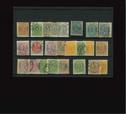 Stamp of Iceland 1873-1902, group of 23 classic stamps, mostly u