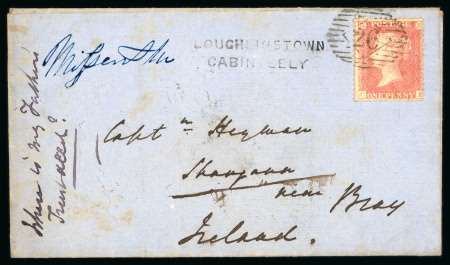 Stamp of Ireland » Postal History (Arranged alphabetically by County) Dublin - Cabinteely: 1857 (12.6) Folded entire from