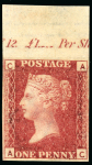 Stamp of Great Britain » 1854-70 Perforated Line Engraved 1864-79 1d. red, AC, Pl. 225, imperforate imprimatur