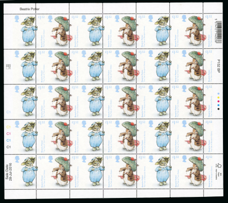 Stamp of Great Britain » Queen Elizabeth II 2016 150th Birth Anniversary of Beatrix Potter, £1.52