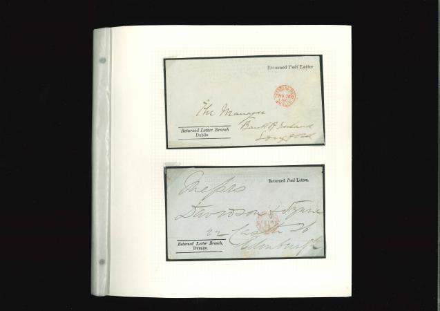 Stamp of Ireland » Pre-Stamp Postal History » Collections, lots etc. Return Letter Branch: 1848-1865 Selection of nine covers