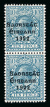Stamp of Ireland » 1922-23 Thom Three-Line Overprints (T47-T61) 10d turquoise-blue, mint and nh, vertical pair showing