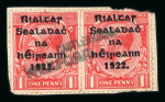 Stamp of Ireland » Political & Transitional Periods » The Civil War and other Interrupted mail Emergency Cancels: Thom 5-Line 1d pair cancelled unframed