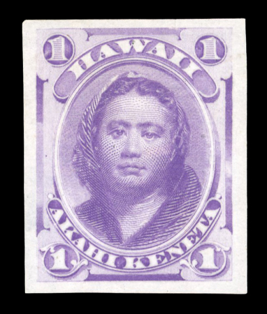Stamp of United States » U.S. Possessions » Hawaii 1864-1886, 1c Princess Victoria Kamamalu, imperforate proof.