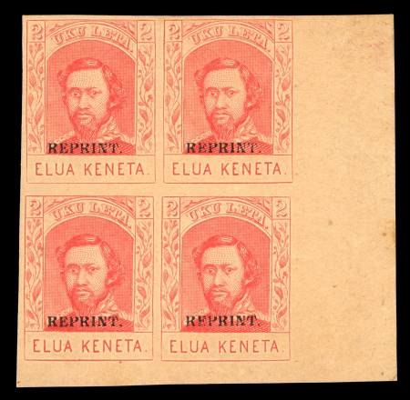 Stamp of United States » U.S. Possessions » Hawaii 1889, King Kamehameha IV 2c carmine, overprinted "REPRINT."