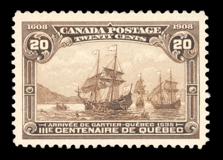Stamp of Canada 1908 Québec Tercentenary lh mint complete set of eight,