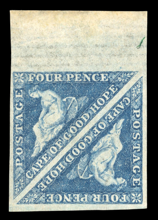 Stamp of South Africa » Cape of Good Hope 1863-64 De La Rue 4d blue, mint top sheet marginal