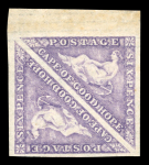 Stamp of South Africa » Cape of Good Hope 1863-64 De La Rue 6d bright mauve, mint top sheet marginal