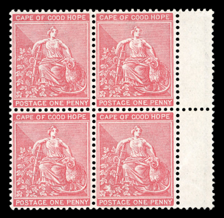 Stamp of South Africa » Cape of Good Hope 1882-83 Hope Seated 1d deep rose-red, mint right gutter