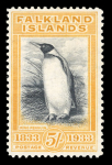 Stamp of Falkland Islands 1933 Centenary 5s black and yellow-orange, lh mint,