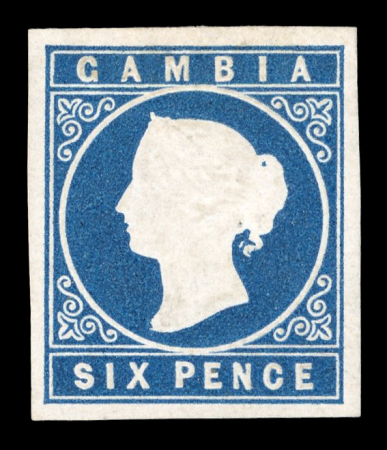 Stamp of Gambia Gambia 1869 De La Rue 6d blue, lh mint with good to large margins