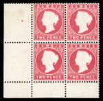 Stamp of Gambia 1880-81 CC 1d maroon, mint nh part sheetlet of nine,