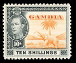 Stamp of Gambia 1938-46 Pictorial 1/2d to 10s, lh mint part set of