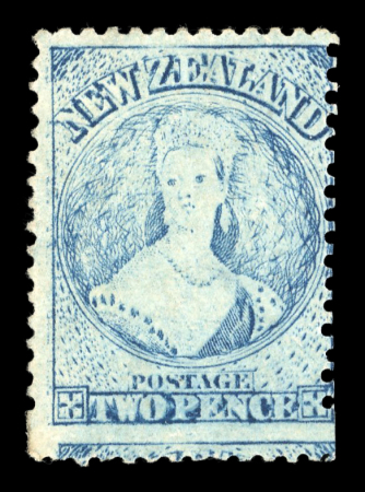 Stamp of New Zealand 1864-71 Chalon Large Star 2d pale blue, mint from the