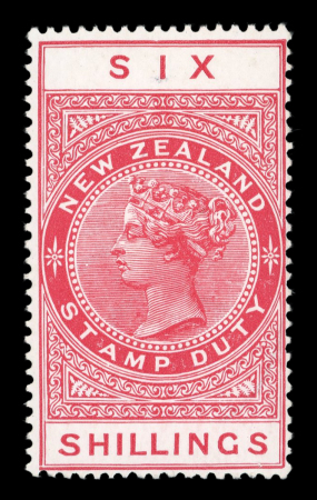 Stamp of New Zealand 1892-1930 Postal Fiscal: 6s rose, mint nh, fresh and