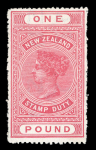 Stamp of New Zealand 1892-1930 Postal Fiscal: £1 rose-carmine, mint nh,