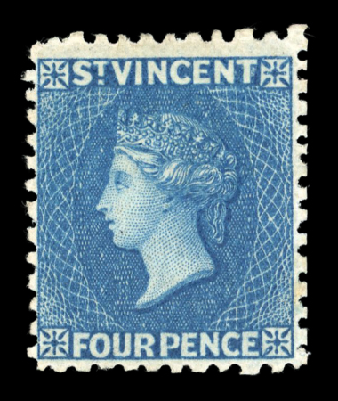 Stamp of St. Vincent 1862-68 No wmk 4d deep blue, mint single, fresh, very