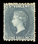 Stamp of St. Vincent 1862-68 No wmk 1s slate-grey, mint single, very fresh,