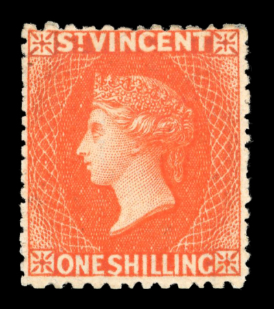 Stamp of St. Vincent 1875-78 Small Star 1s vermilion, mint single, very