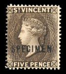 Stamp of St. Vincent 1897 New Values 2 1/2d blue and 5d sepia, two mint
