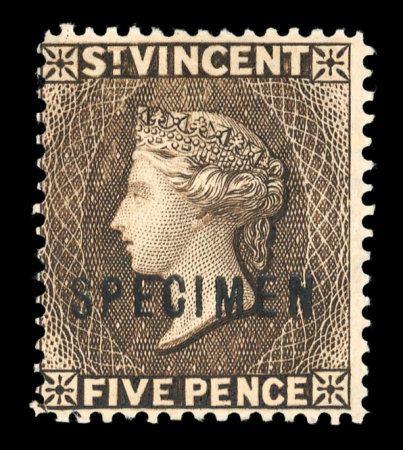 Stamp of St. Vincent 1897 New Values 2 1/2d blue and 5d sepia, two mint