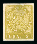 Stamp of Italian States » Naples Masini essay, 2 grana olive-yellow