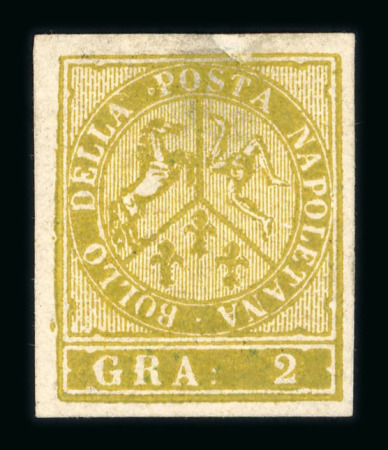 Stamp of Italian States » Naples Masini essay, 2 grana olive-yellow