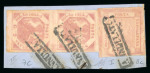 Stamp of Italian States » Naples Naples 1858 2gr used (2) and on piece with 5gr