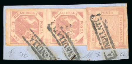 Stamp of Italian States » Naples Naples 1858 2gr used (2) and on piece with 5gr