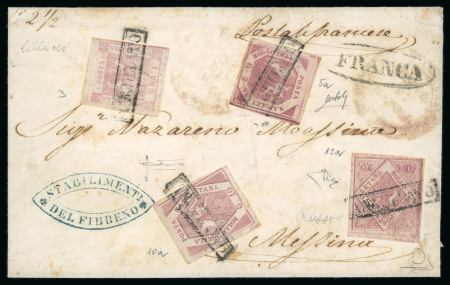 Stamp of Italian States » Naples Naples 1858 cover 1gr, 2gr, 10gr and 20gr