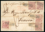 Stamp of Italian States » Naples 1858 (Aug 24) cover sent by sea from Naples to Genoa,