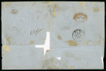 Stamp of Italian States » Naples Naples 1859 outer letter sheet to Rome franked 10gr and 50gr