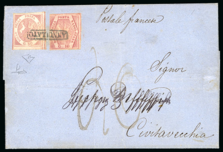Stamp of Italian States » Naples Naples 1861 10gr and 50gr to Papal States