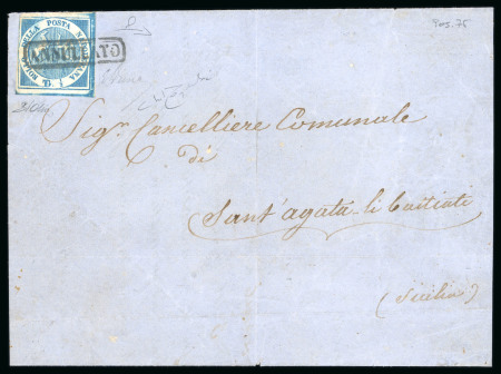 Stamp of Italian States » Naples Naples 1860 1/2t Coat of Arms on part entire