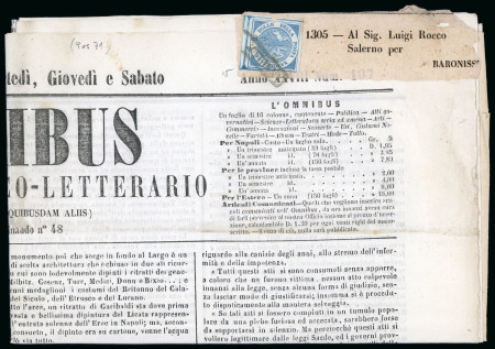 Stamp of Italian States » Naples Naples 1860 1/2t Coat of Arms on newspaper