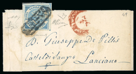 Stamp of Italian States » Naples Naples 1860 1/2t Coat of Arms on handwritten wrapper 
