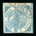 Stamp of Italian States » Naples Naples 1860 Trinacria 1/2t used partial offset